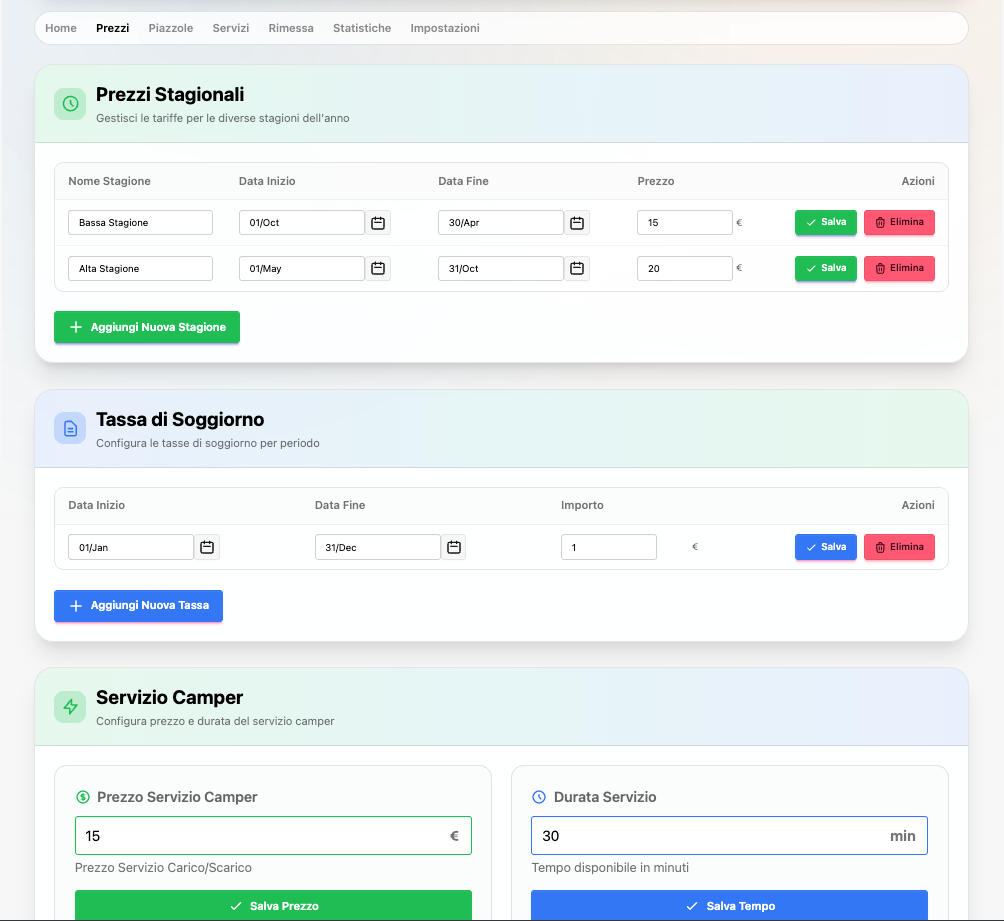 Dashboard CamperGate - Screenshot 2